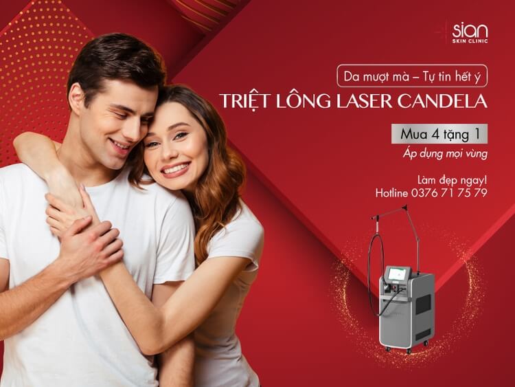 TRIỆT LÔNG LASER CANDELA khuyến mãi